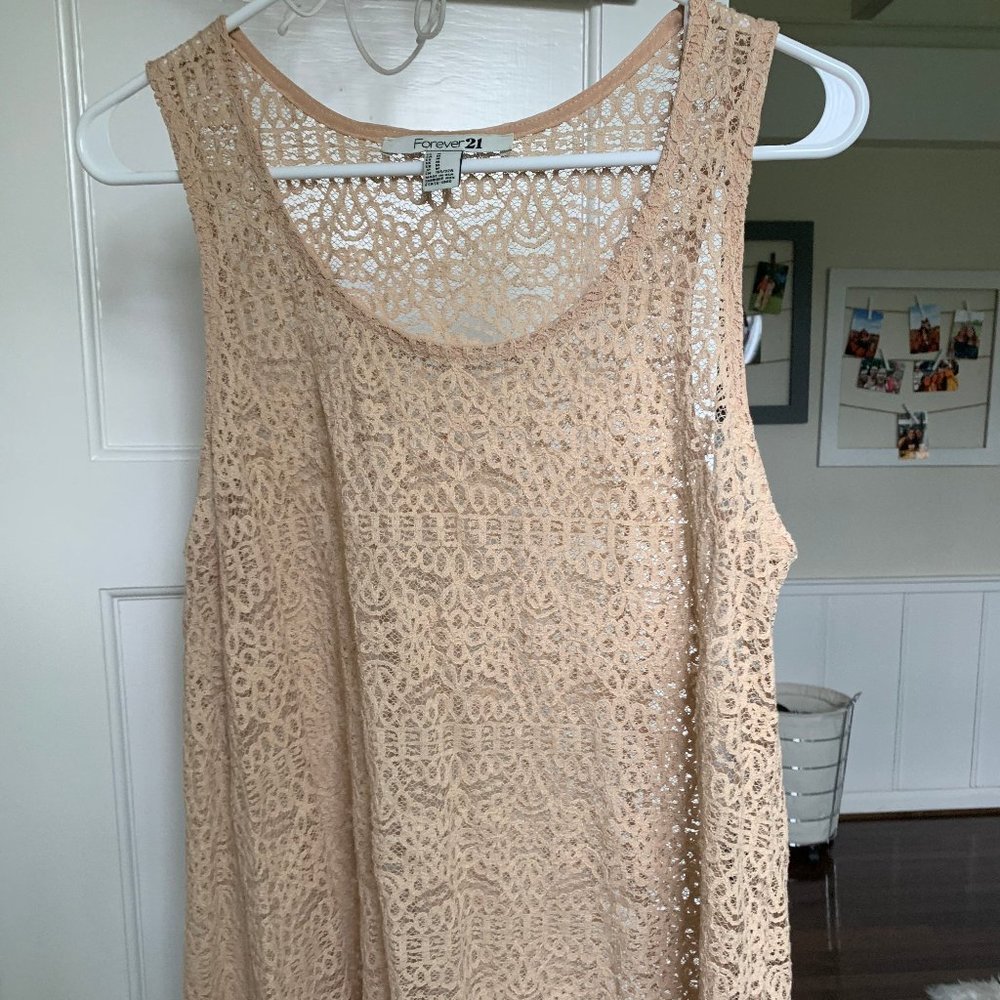 Women's Medium Forever 21 Tan Tank-Top